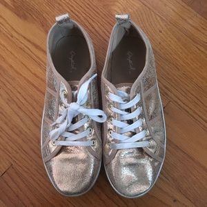 rose gold platform sneakers